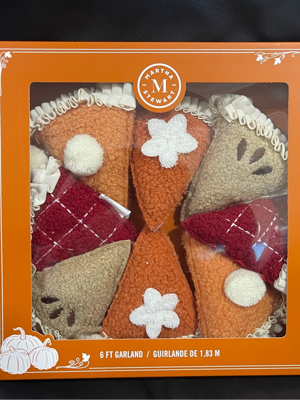 Martha Stewart Plush Pumpkin Pie Garland - Pumpkin Pie Garland